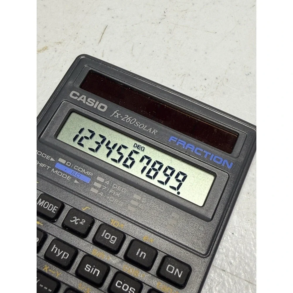 Casio FX-260 Solar Scientific Fraction Calculator With Case/Cover Tested‎